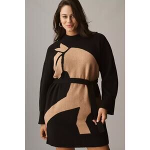 nwt ANTHROPOLOGIE COREY LYNN CALTER sz 1X Heidi Horse Icon Belted sweater dress